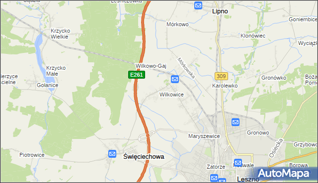 mapa Wilkowice gmina Lipno, Wilkowice gmina Lipno na mapie Targeo