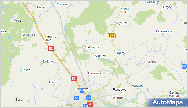 mapa Wipławki, Wipławki na mapie Targeo