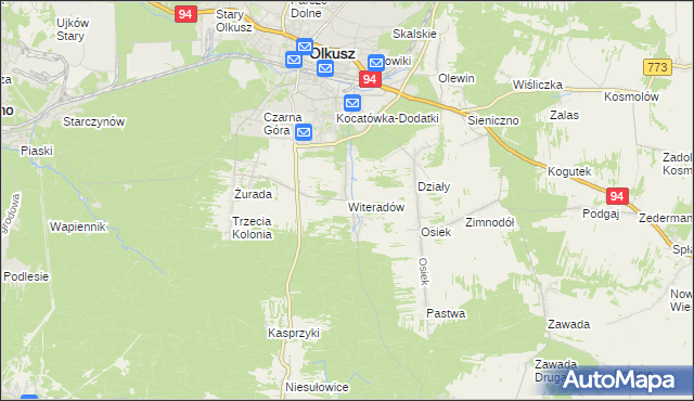 mapa Witeradów, Witeradów na mapie Targeo