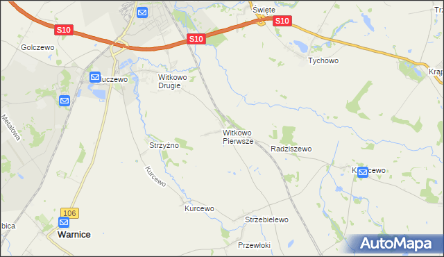 mapa Witkowo Pierwsze, Witkowo Pierwsze na mapie Targeo