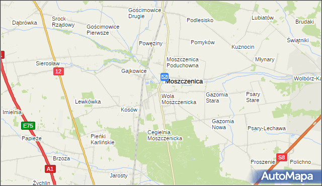 mapa Wola Moszczenicka, Wola Moszczenicka na mapie Targeo