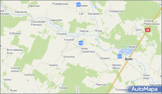 mapa Wola Osowińska, Wola Osowińska na mapie Targeo