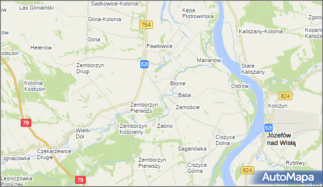 mapa Wola Pawłowska gmina Solec nad Wisłą, Wola Pawłowska gmina Solec nad Wisłą na mapie Targeo