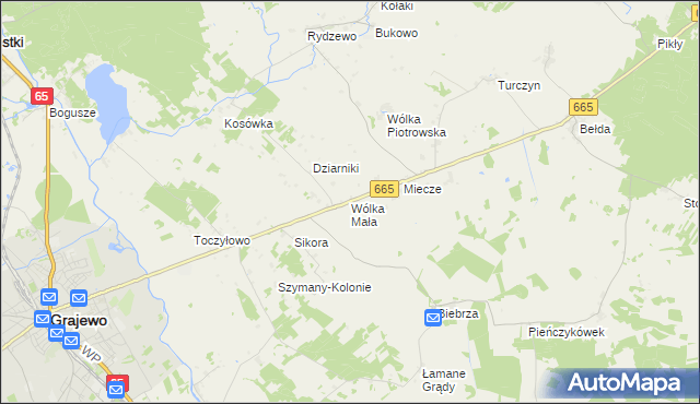 mapa Wólka Mała gmina Rajgród, Wólka Mała gmina Rajgród na mapie Targeo