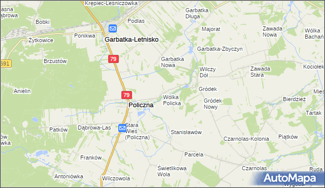 mapa Wólka Policka, Wólka Policka na mapie Targeo