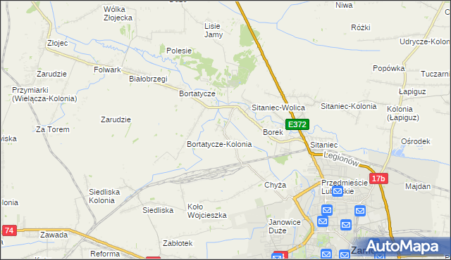 mapa Wysokie gmina Zamość, Wysokie gmina Zamość na mapie Targeo