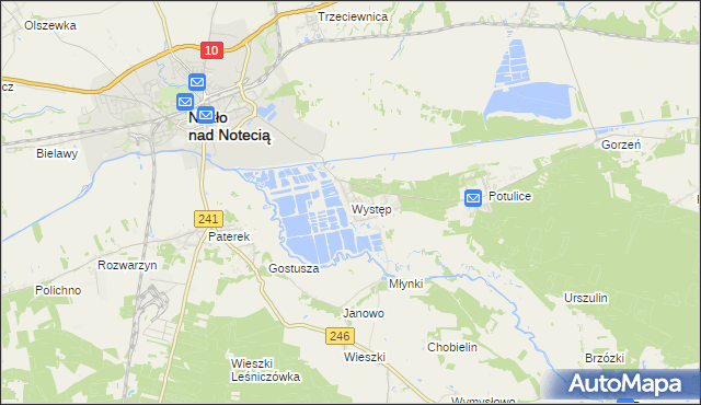 mapa Występ gmina Nakło nad Notecią, Występ gmina Nakło nad Notecią na mapie Targeo
