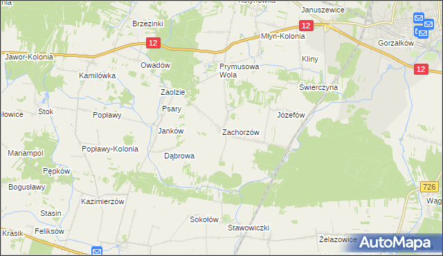 mapa Zachorzów, Zachorzów na mapie Targeo