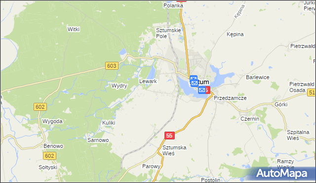 mapa Zajezierze gmina Sztum, Zajezierze gmina Sztum na mapie Targeo