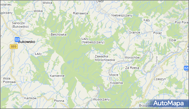 mapa Zawadka Morochowska, Zawadka Morochowska na mapie Targeo