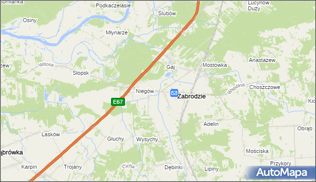 mapa Zazdrość gmina Zabrodzie, Zazdrość gmina Zabrodzie na mapie Targeo