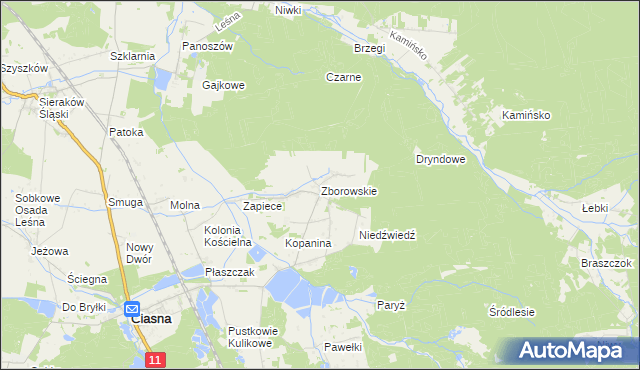 mapa Zborowskie gmina Ciasna, Zborowskie gmina Ciasna na mapie Targeo