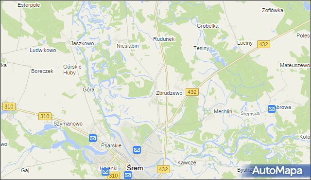 mapa Zbrudzewo, Zbrudzewo na mapie Targeo