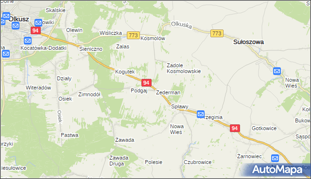 mapa Zederman, Zederman na mapie Targeo