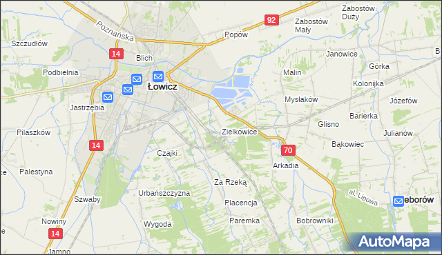 mapa Zielkowice, Zielkowice na mapie Targeo