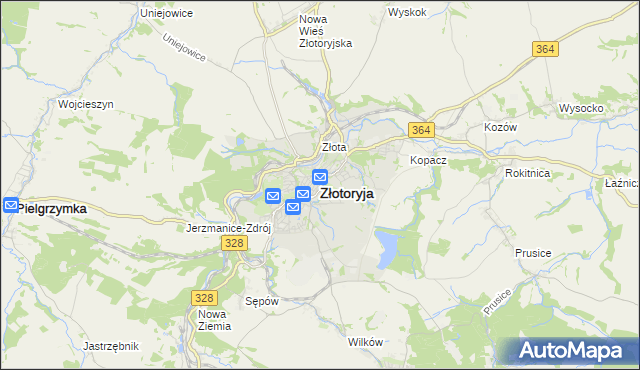 mapa Złotoryja, Złotoryja na mapie Targeo