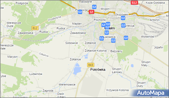 mapa Żółtańce-Kolonia, Żółtańce-Kolonia na mapie Targeo