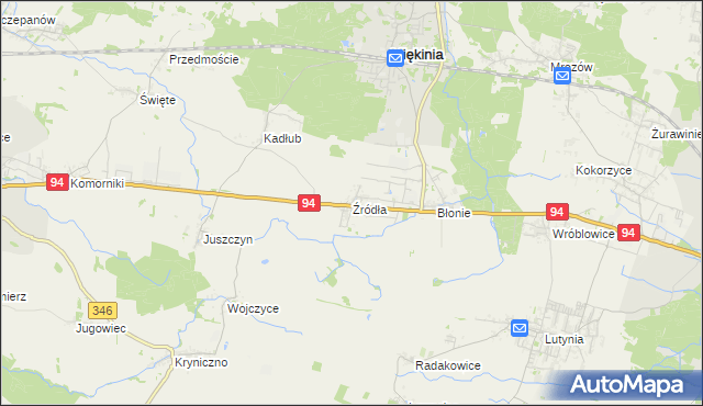 mapa Źródła gmina Miękinia, Źródła gmina Miękinia na mapie Targeo