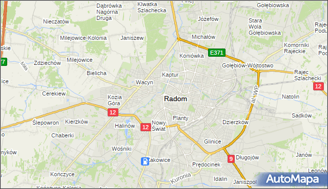 mapa Radomia, Radom na mapie Targeo