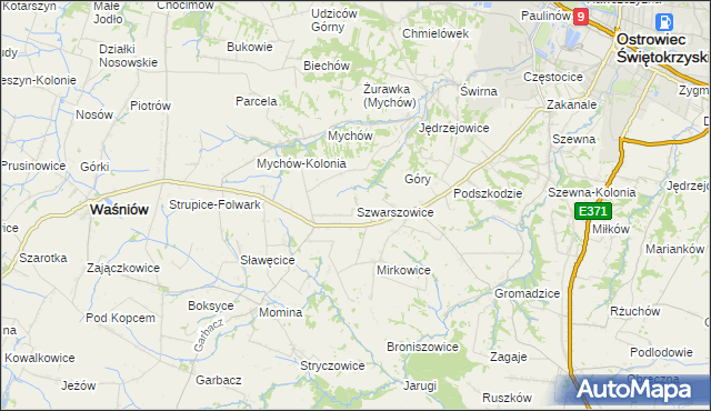 mapa Szwarszowice, Szwarszowice na mapie Targeo
