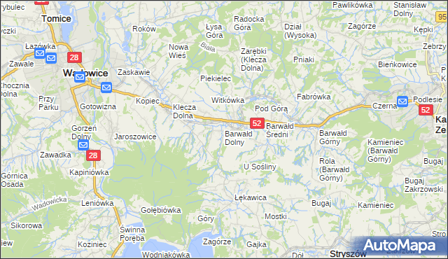 mapa Barwałd Dolny, Barwałd Dolny na mapie Targeo
