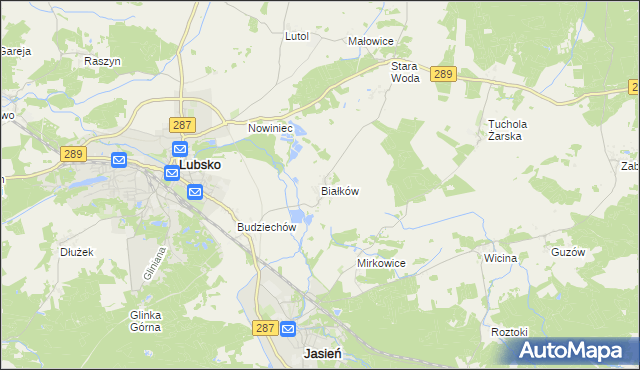 mapa Białków gmina Lubsko, Białków gmina Lubsko na mapie Targeo