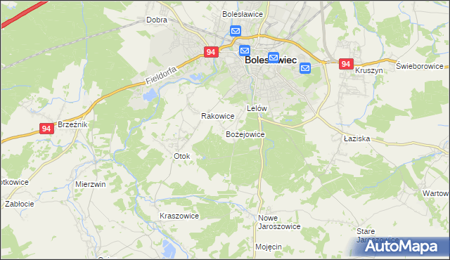 mapa Bożejowice, Bożejowice na mapie Targeo