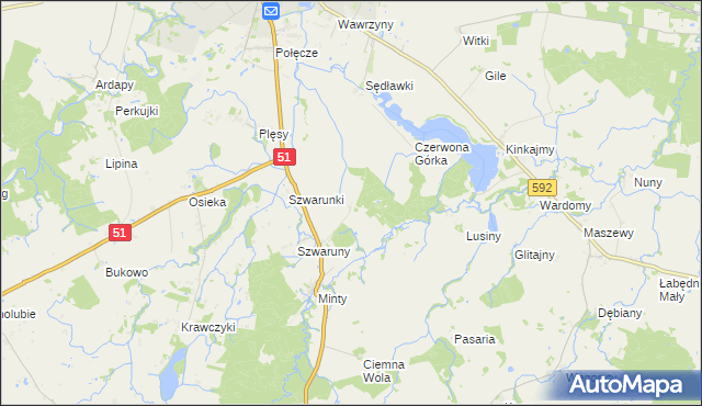 mapa Brzostkowo, Brzostkowo na mapie Targeo