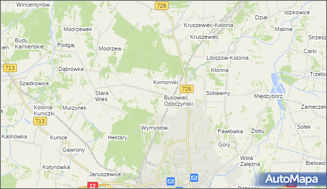 mapa Bukowiec Opoczyński, Bukowiec Opoczyński na mapie Targeo
