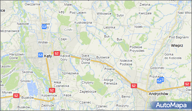 mapa Bulowice, Bulowice na mapie Targeo