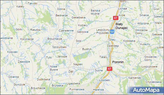 mapa Bustryk, Bustryk na mapie Targeo