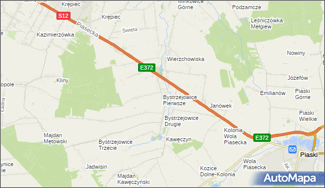 mapa Bystrzejowice Pierwsze, Bystrzejowice Pierwsze na mapie Targeo