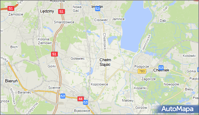 mapa Chełm Śląski, Chełm Śląski na mapie Targeo