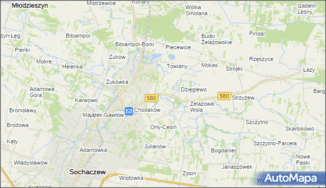 mapa Chodakówek, Chodakówek na mapie Targeo