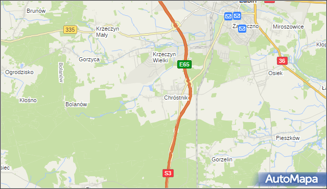 mapa Chróstnik, Chróstnik na mapie Targeo
