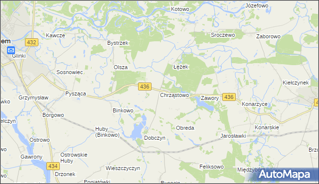 mapa Chrząstowo gmina Książ Wielkopolski, Chrząstowo gmina Książ Wielkopolski na mapie Targeo