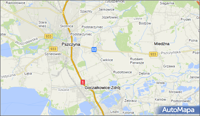 mapa Ćwiklice, Ćwiklice na mapie Targeo