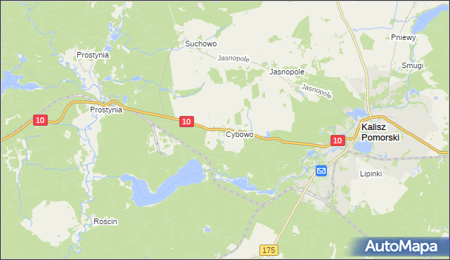 mapa Cybowo, Cybowo na mapie Targeo