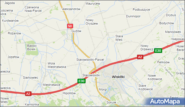 mapa Cyganka gmina Wiskitki, Cyganka gmina Wiskitki na mapie Targeo