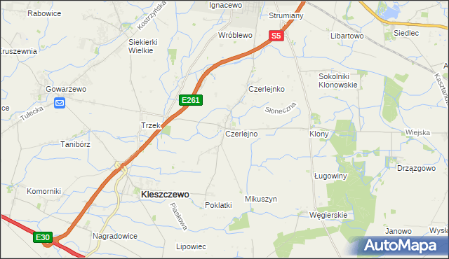 mapa Czerlejno, Czerlejno na mapie Targeo