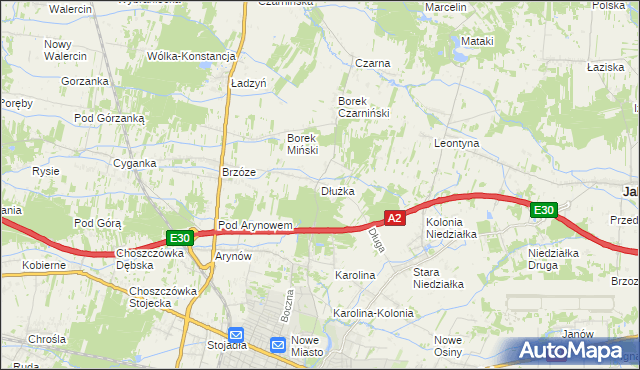 mapa Dłużka, Dłużka na mapie Targeo