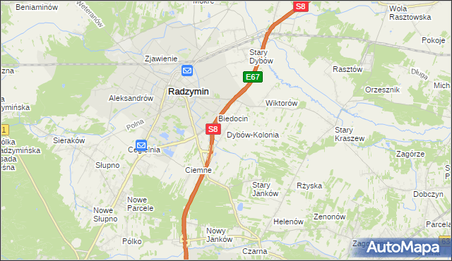 mapa Dybów-Kolonia, Dybów-Kolonia na mapie Targeo