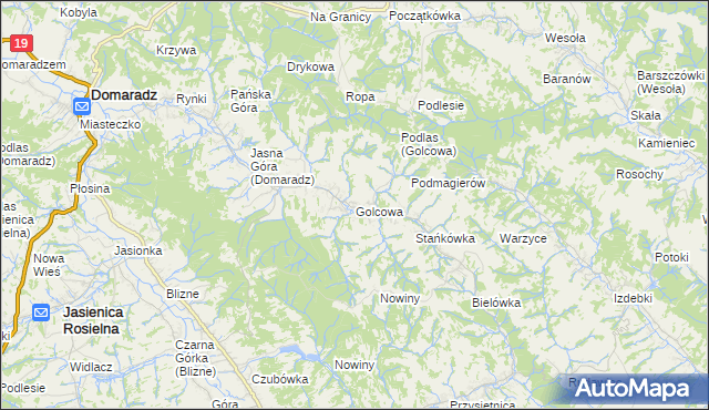 mapa Golcowa, Golcowa na mapie Targeo