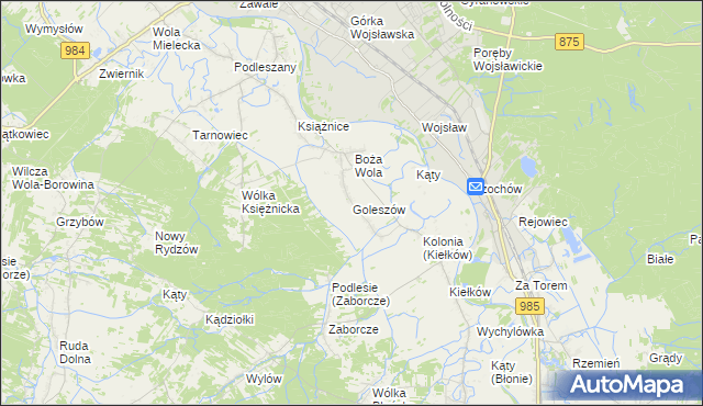 mapa Goleszów gmina Mielec, Goleszów gmina Mielec na mapie Targeo