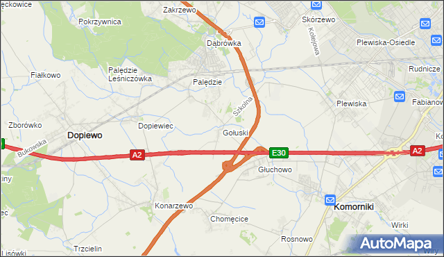 mapa Gołuski, Gołuski na mapie Targeo