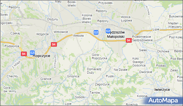 mapa Góra Ropczycka, Góra Ropczycka na mapie Targeo