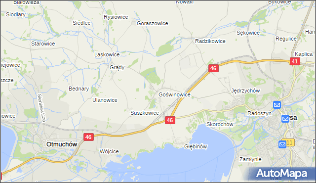 mapa Goświnowice, Goświnowice na mapie Targeo