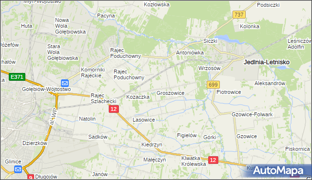 mapa Groszowice, Groszowice na mapie Targeo