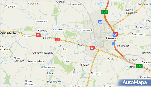 mapa Ilinko, Ilinko na mapie Targeo