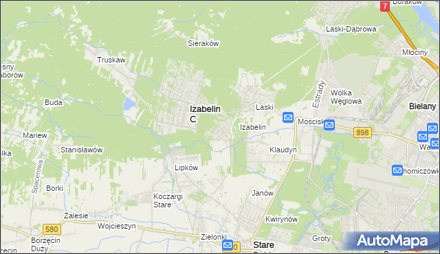 mapa Izabelin B, Izabelin B na mapie Targeo